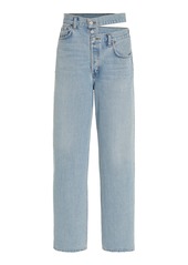 Agolde - Broken Waistband Rigid High-Rise Wide-Leg Jeans - Light Wash - 30 - Moda Operandi