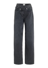 Agolde - Criss Cross Mid-Rise Straight-Leg Jeans  - Black - 30 - Moda Operandi