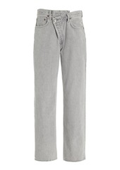 Agolde - Criss Cross Mid-Rise Straight-Leg Jeans - Grey - 30 - Moda Operandi