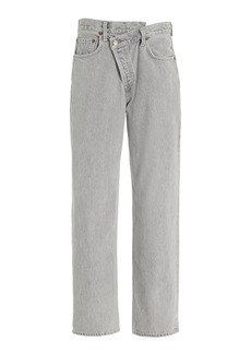 Agolde - Criss Cross Mid-Rise Straight-Leg Jeans - Grey - 28 - Moda Operandi