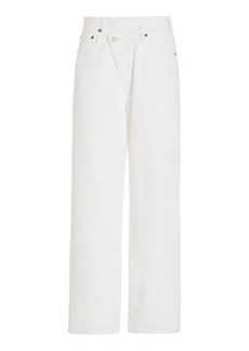 Agolde - Criss Cross Waistband Straight-Leg Jeans - White - 24 - Moda Operandi