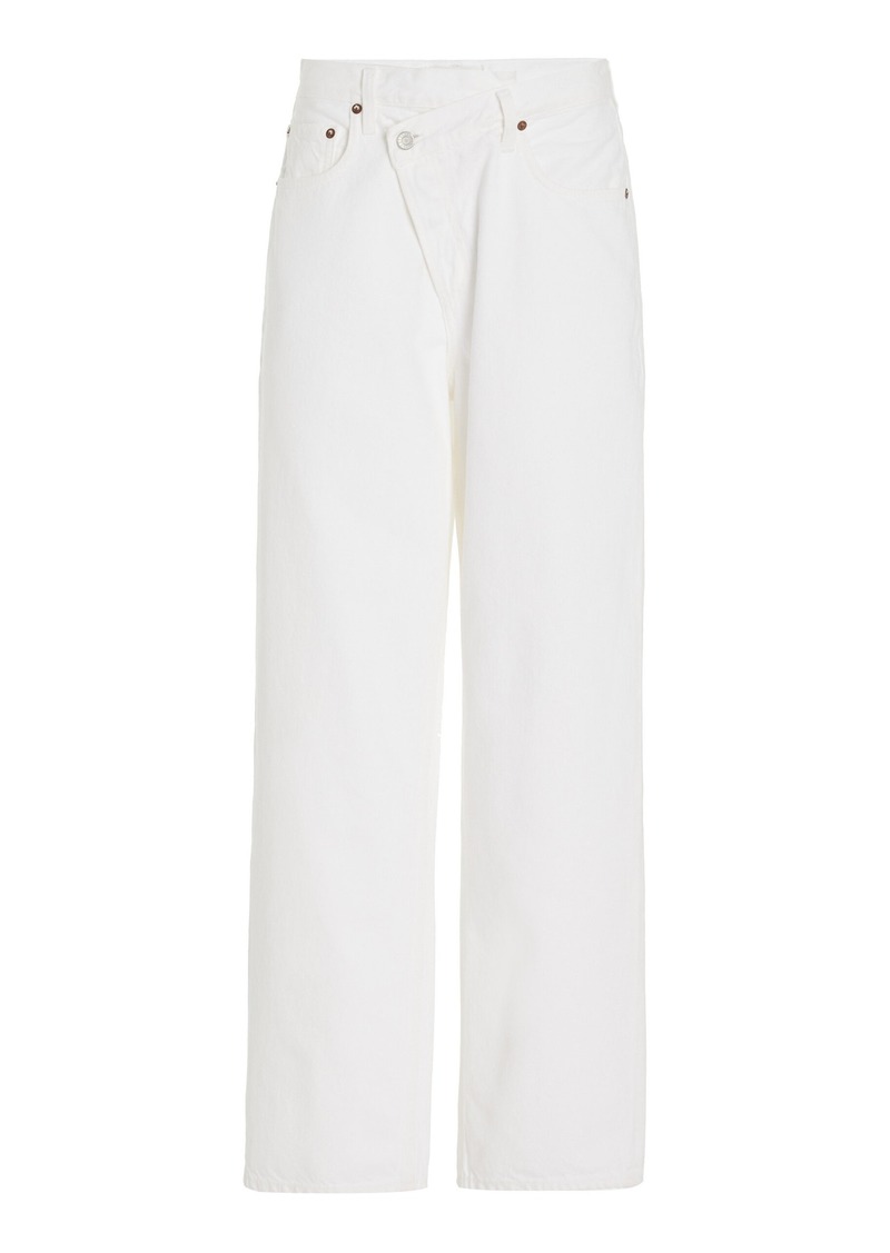 Agolde - Criss Cross Waistband Straight-Leg Jeans - White - 30 - Moda Operandi