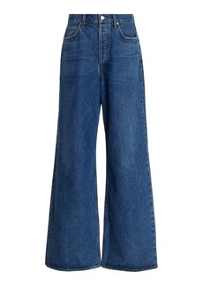 Agolde - Dame Rigid High-Rise Wide-Leg Jeans - Blue - 23 - Moda Operandi