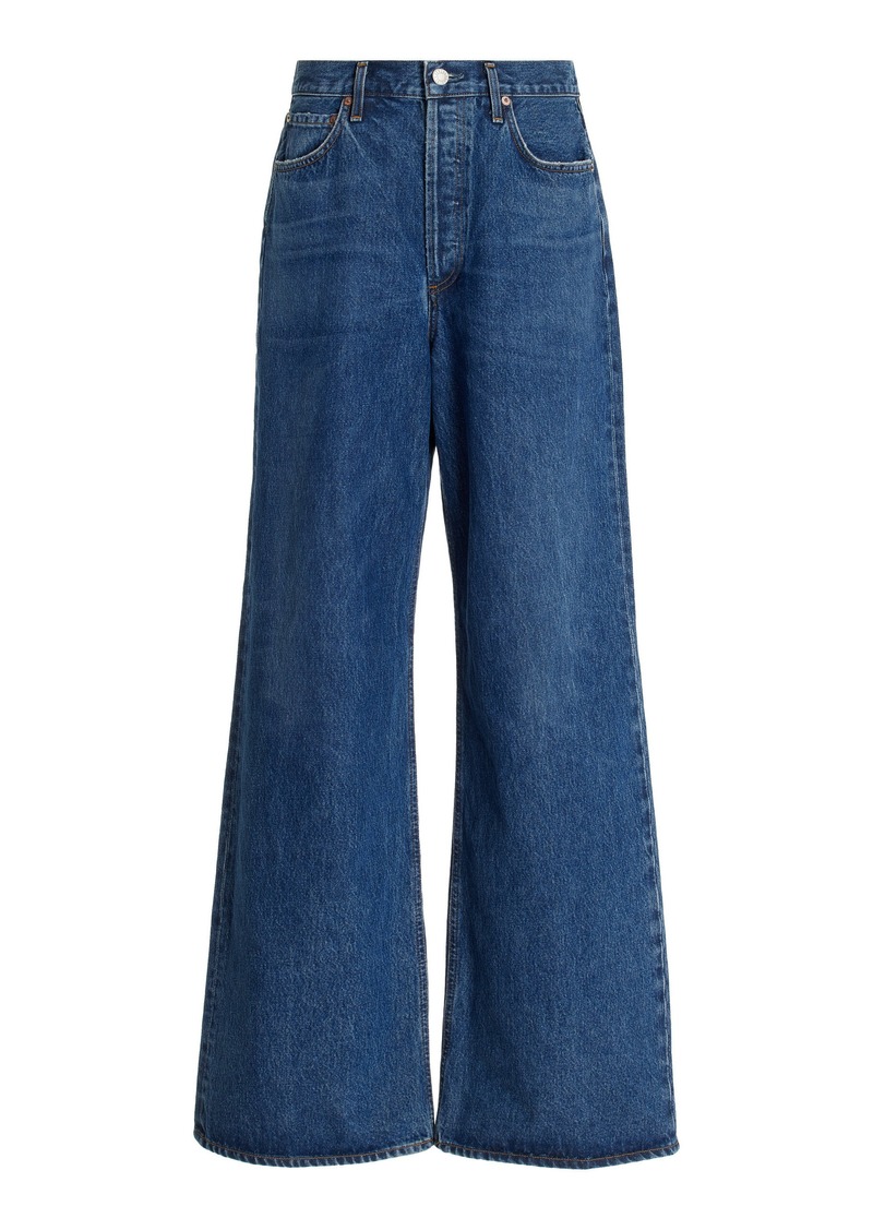 Agolde - Dame Rigid High-Rise Wide-Leg Jeans - Blue - 25 - Moda Operandi