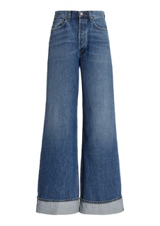 Agolde - Dame Rigid High-Rise Wide-Leg Jeans - Medium Wash - 26 - Moda Operandi