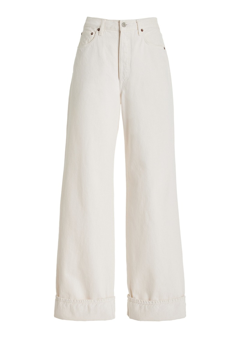 Agolde - Dame Rigid High-Rise Wide-Leg Jeans - White - 23 - Moda Operandi