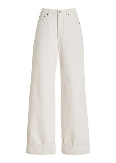 Agolde - Dame Rigid High-Rise Wide-Leg Jeans - White - 25 - Moda Operandi