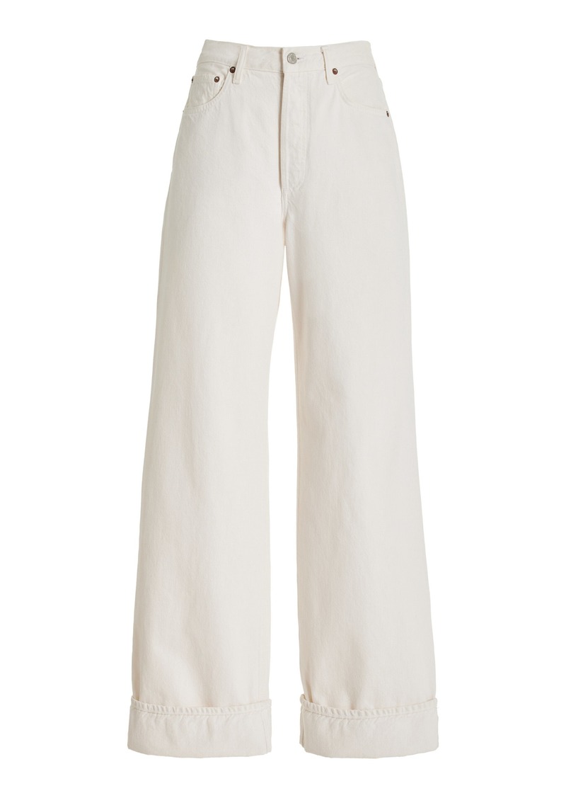Agolde - Dame Rigid High-Rise Wide-Leg Jeans - White - 26 - Moda Operandi