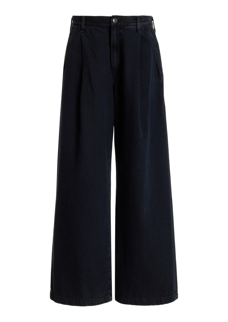 Agolde - Ellis Mid-Rise Wide-Leg Jeans - Black - 30 - Moda Operandi