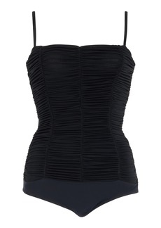 Agolde - Ezra Ruched Jersey Bodysuit - Black - XL - Moda Operandi