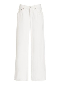 Agolde - Fusion Rigid Low-Rise Wide-Leg Jeans - White - 26 - Moda Operandi