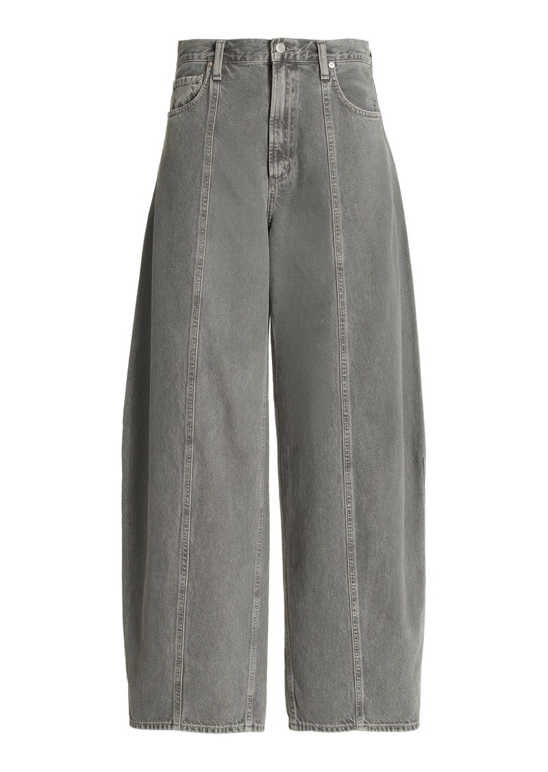 Agolde - Kristen Rigid High-Rise Tapered-Leg Jeans - Grey - 26 - Moda Operandi