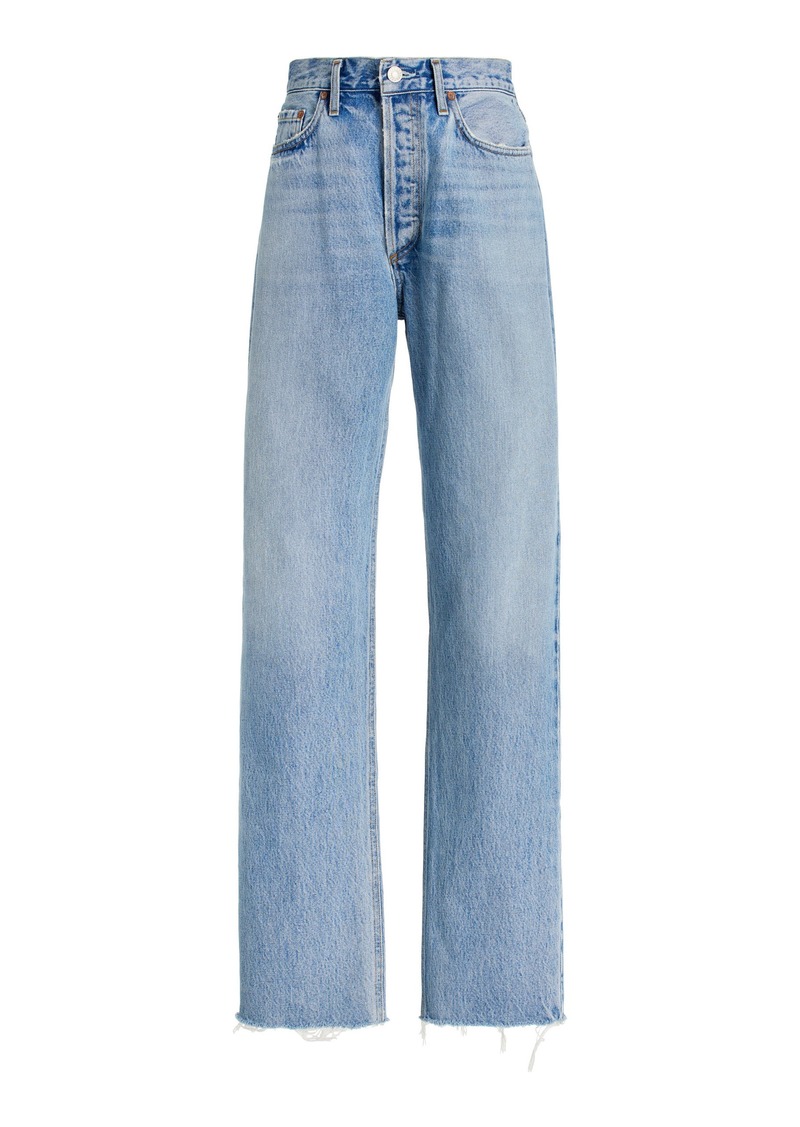 Agolde - Lana Rigid Mid-Rise Straight-Leg Jeans - Light Wash - 28 - Moda Operandi