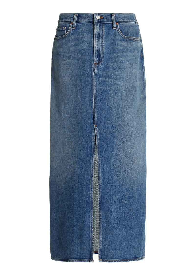 Agolde - Leif Denim Maxi Skirt - Medium Wash - 26 - Moda Operandi