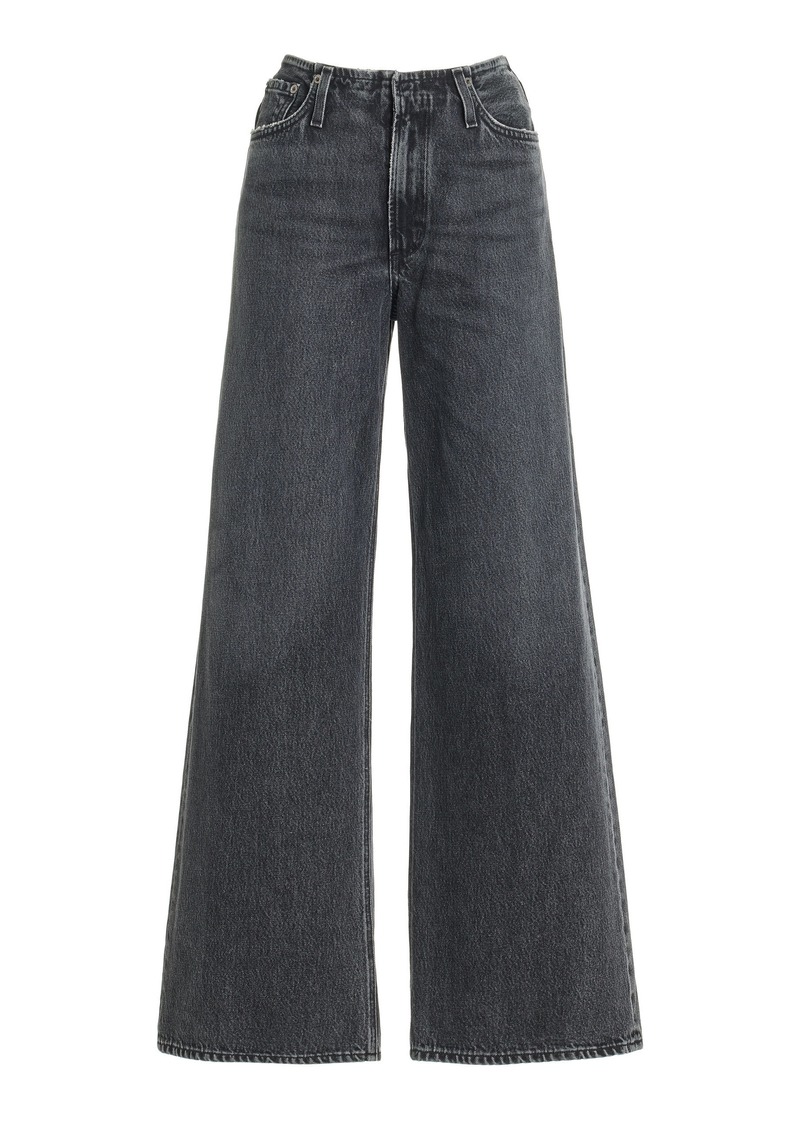 Agolde - Lex Rigid No-Waist Low-Slung Baggy Jeans - Black - 28 - Moda Operandi
