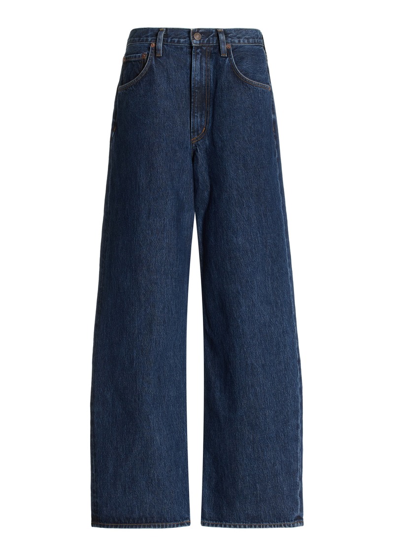 Agolde - Low Curve Rigid Mid-Rise Tapered Jeans - Blue - 28 - Moda Operandi