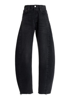 Agolde - Luna Pieced Rigid High-Rise Tapered Jeans - Black - 23 - Moda Operandi