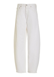 Agolde - Luna Pieced Rigid High-Rise Tapered Jeans - White - 30 - Moda Operandi
