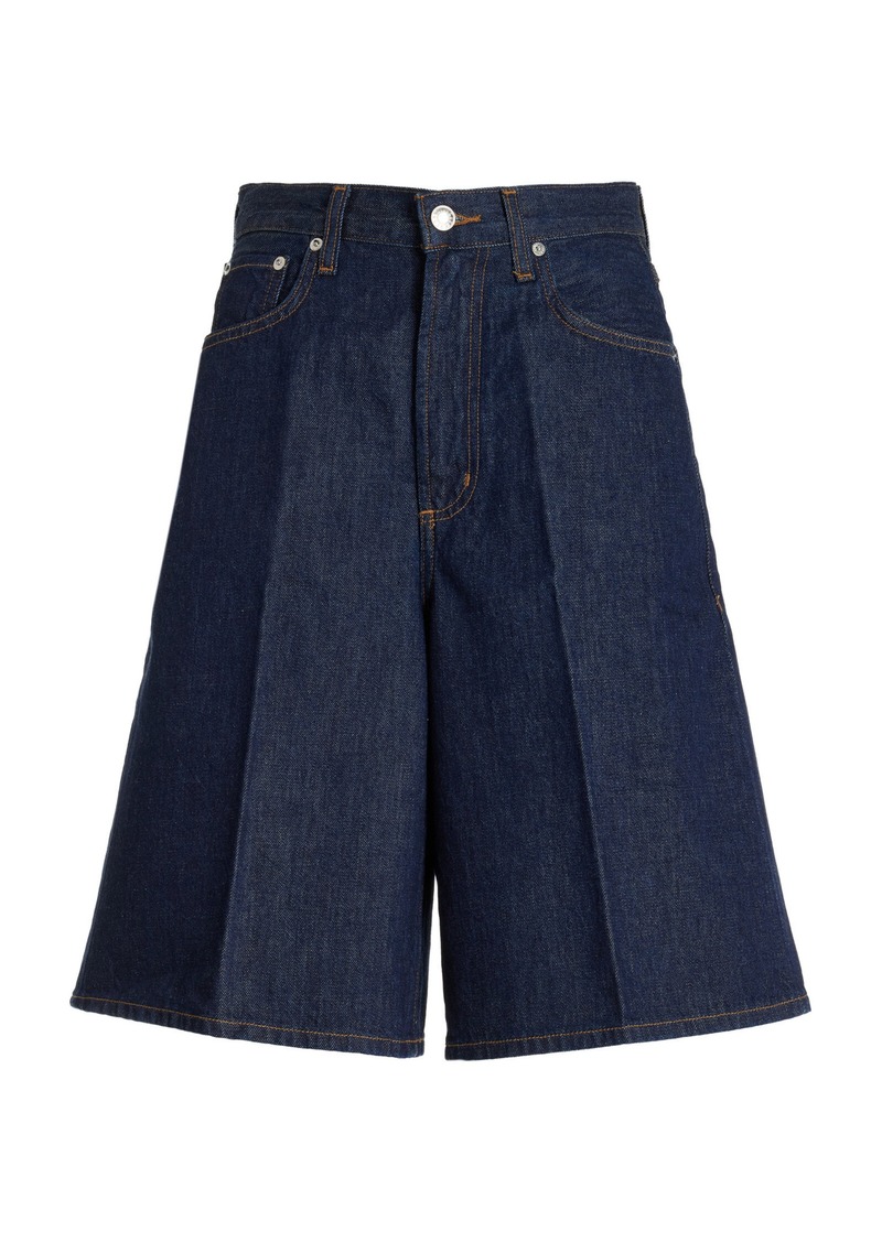 Agolde - Nolan Denim Shorts - Dark Wash - 25 - Moda Operandi