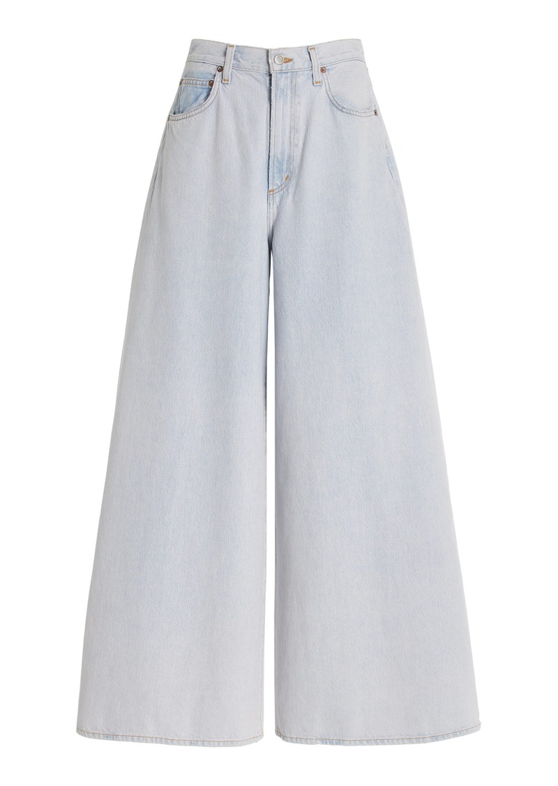 Agolde - Nolan Rigid High-Rise Wide-Leg Jeans - Light Wash - 26 - Moda Operandi