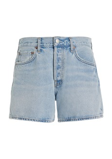 Agolde - Parker Long Organic Cotton Denim Shorts - Light Wash - 27 - Moda Operandi