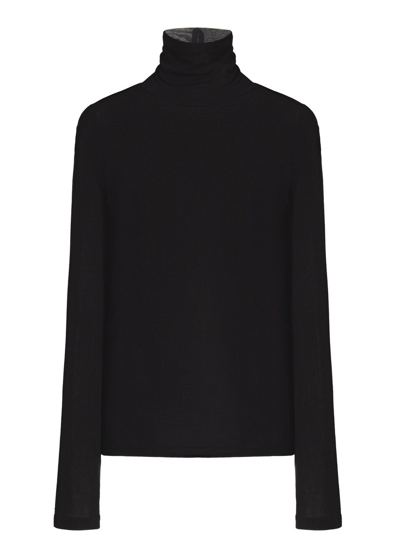 Agolde - Pascale Tencel Turtleneck Top - Black - L - Moda Operandi