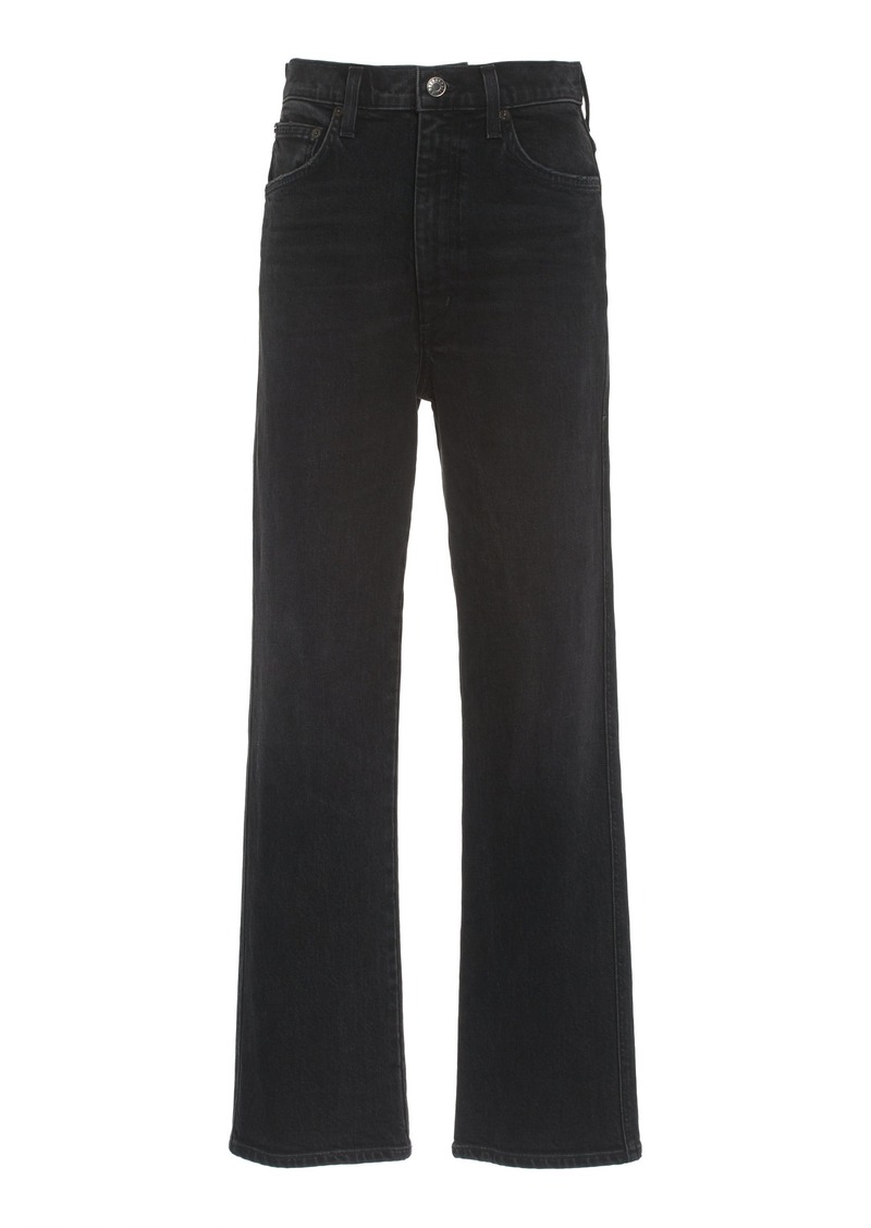 Agolde - Pinch Stretch High-Rise Cropped Kick-Flare Jeans - Grey - 24 - Moda Operandi