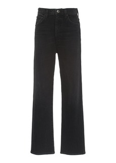 Agolde - Pinch Stretch High-Rise Cropped Kick-Flare Jeans - Grey - 26 - Moda Operandi