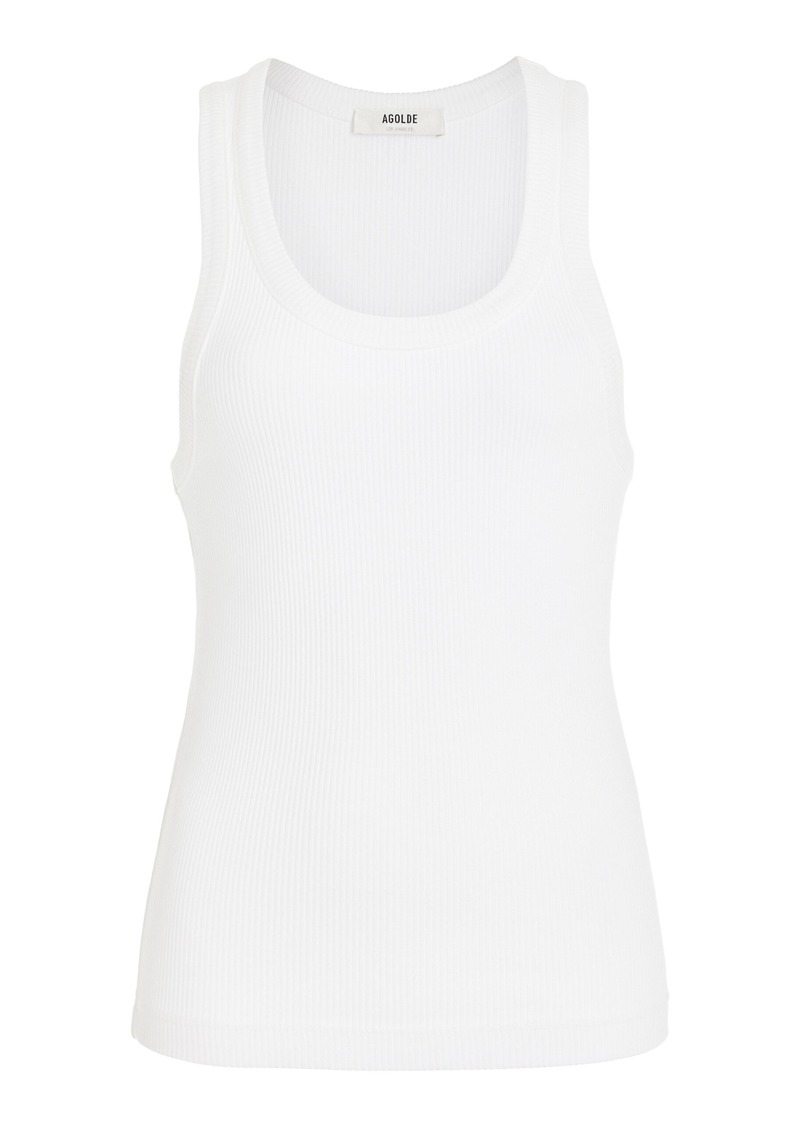 Agolde - Poppy Cotton Jersey Tank Top - White - XL - Moda Operandi