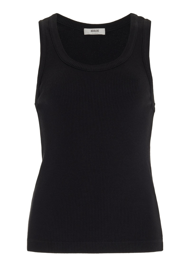 Agolde - Poppy Organic Cotton Tank Top - Black - M - Moda Operandi