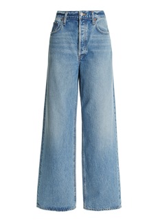 Agolde - Rigid Low-Slung Wide-Leg Baggy Jeans - Medium Wash - 26 - Moda Operandi