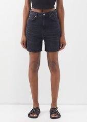 Agolde - Stella Organic-cotton Denim Shorts - Womens - Black
