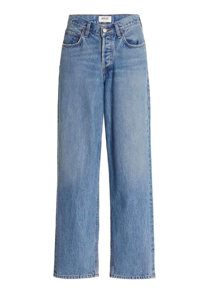 Agolde - V-Front Rigid High-Rise Straight-Leg Jeans - Medium Wash - 24 - Moda Operandi