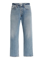 Agolde - Women's Lana Organic Mid-Rise Cropped Straight-Leg Jeans - Light Wash - Moda Operandi