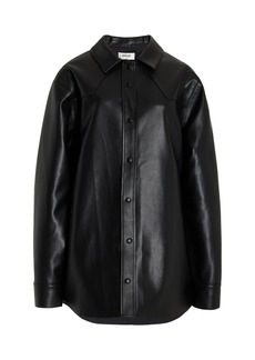 Agolde - Women's Leif Vegan Leather Shirt - Black - XS - Moda Operandi