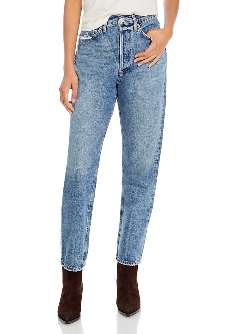 Agolde '90s Pinch Waist High Rise Straight Jeans in Hooked