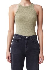 AGOLDE Bailey Rib Tank Top in Keylime Heather at Nordstrom