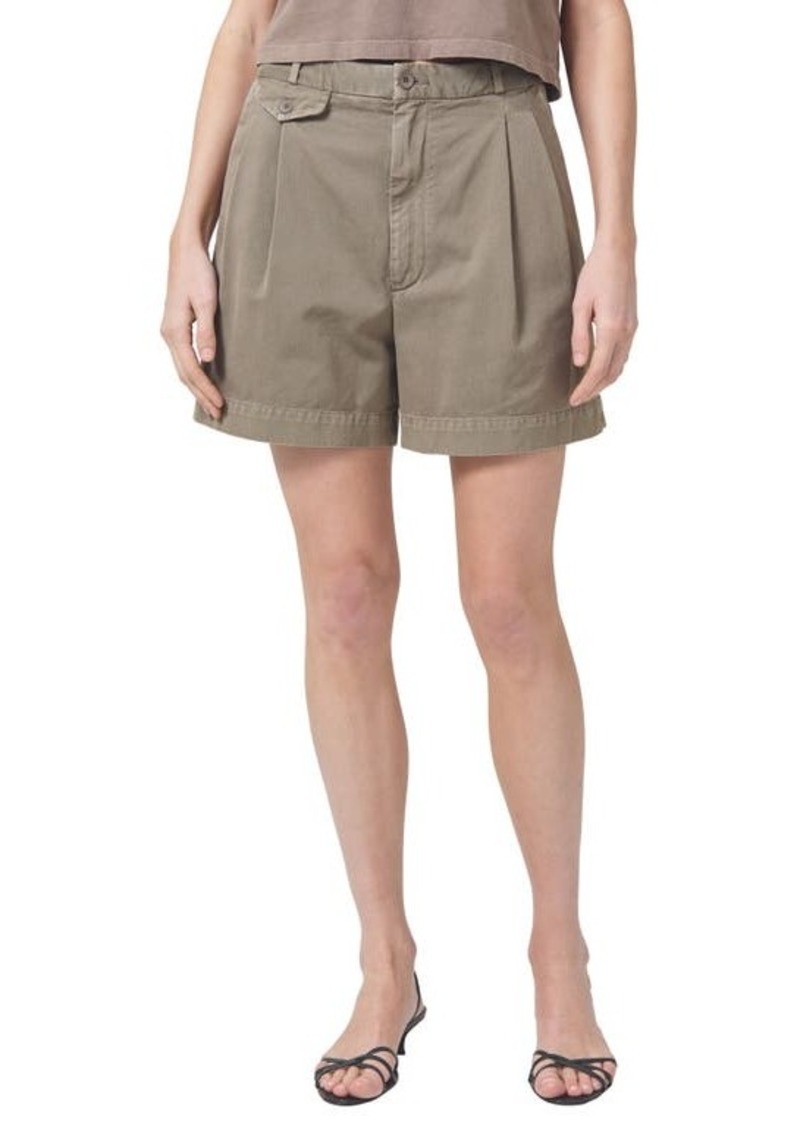 AGOLDE Becker Pleated Relaxed Fit Twill Chino Shorts