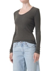 AGOLDE Bernice Scoop Neck Long Sleeve Rib T-Shirt