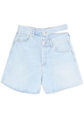 Agolde cut-out waistband denim shorts