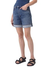 AGOLDE Dame High Waist Mid Length Relaxed Denim Shorts