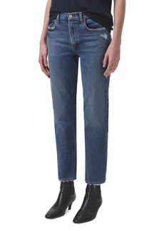 Agolde Kye High Rise Ankle Straight Jeans in Notion
