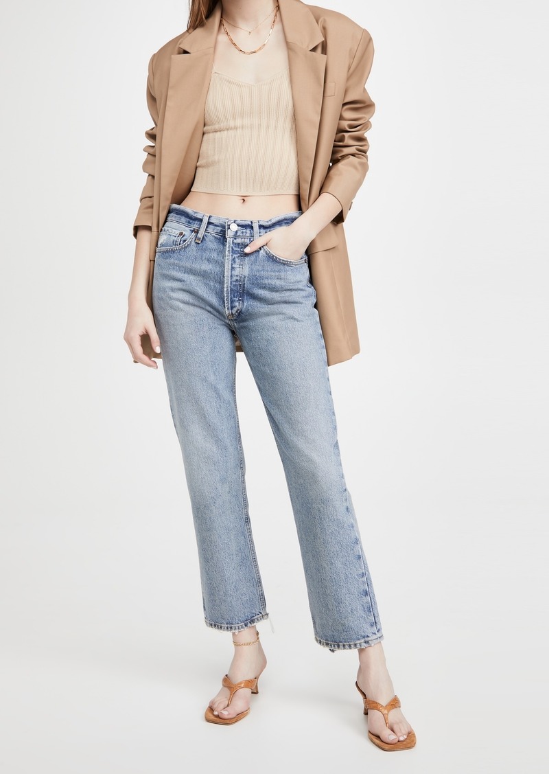 AGOLDE Lana Crop Mid Rise Vintage Straight Jeans
