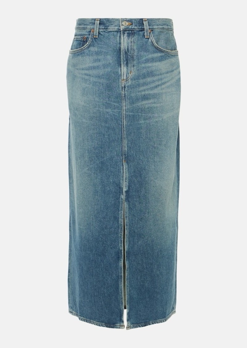 Agolde Leif denim maxi skirt