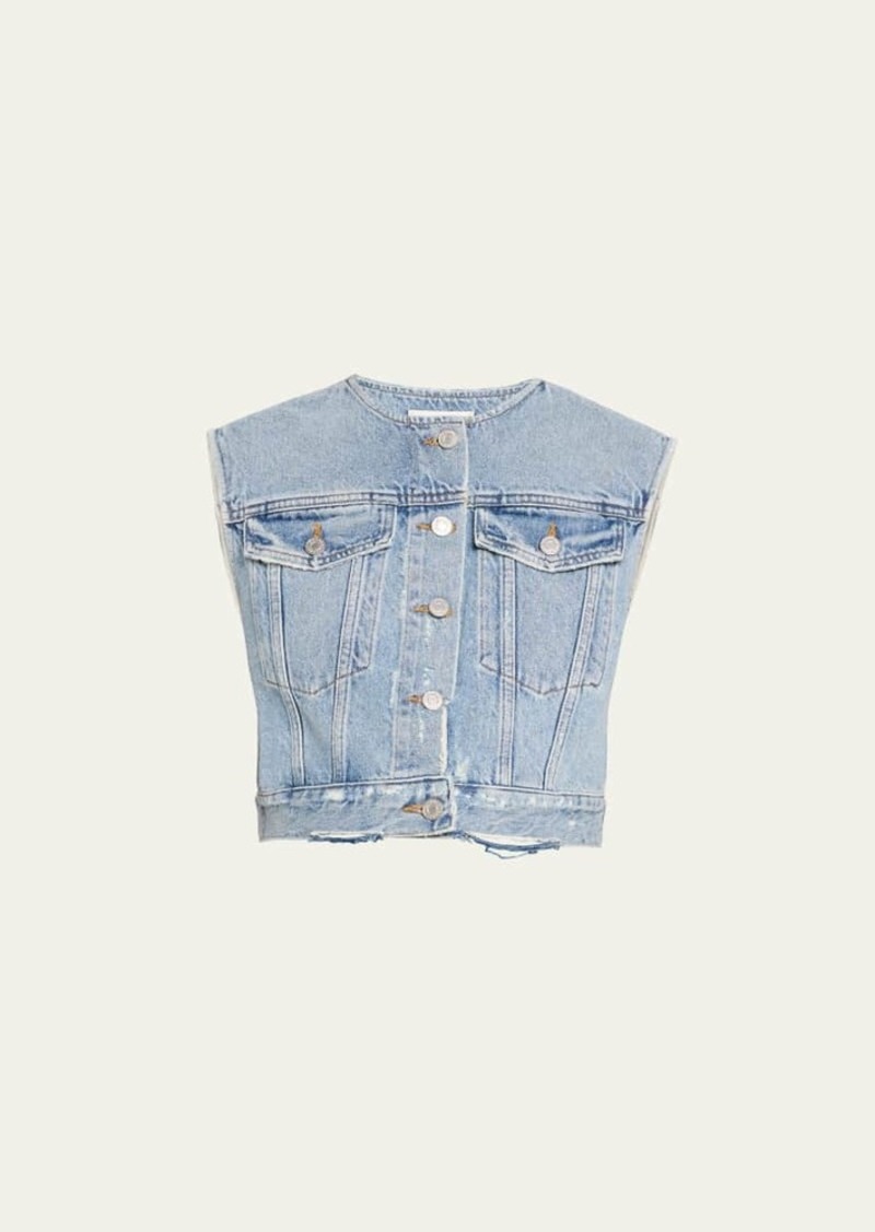 AGOLDE Leo Cropped Denim Vest