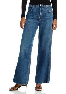 Agolde Magda High Rise Wide Leg Carpenter Jeans in Darkness
