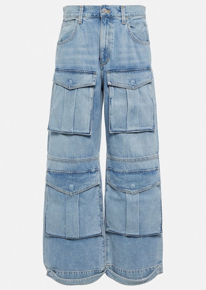 Agolde Tex mid-rise wide-leg cargo jeans