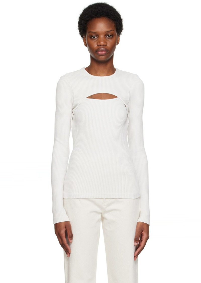 AGOLDE Off-White Lyza Long Sleeve T-Shirt