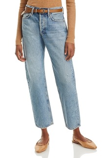 Agolde Parker High Rise Cotton Easy Straight Jeans in Facade