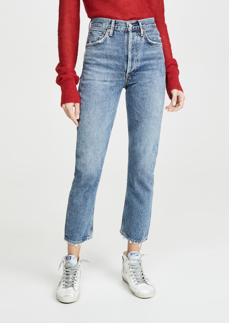 AGOLDE Riley High Rise Straight Crop Jeans